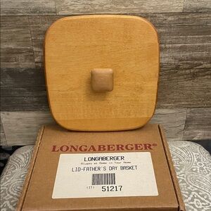VINTAGE NEW Longaberger‎ Natural Wood Fathers Day Basket Lid 51217